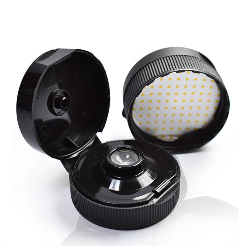 38mm Smooth Black Flip-Top Cap (10mm)