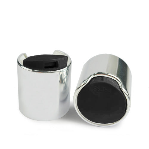 24mm Black & Silver Disc Top Cap