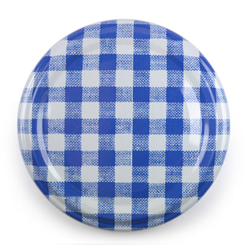 63mm Blue Gingham Twist-Off Lid